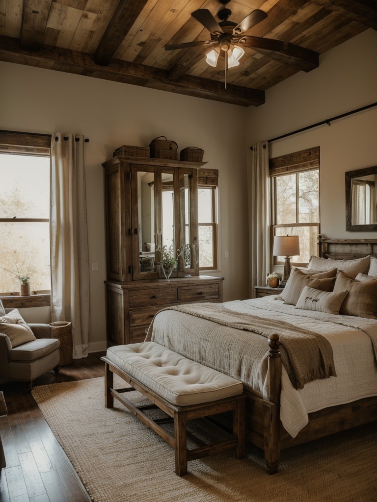 farmhouse-inspired-bedroom-ideas-rustic-wood-furniture-vintage-decor-warm-earth-tones-cozy-welcoming-feel