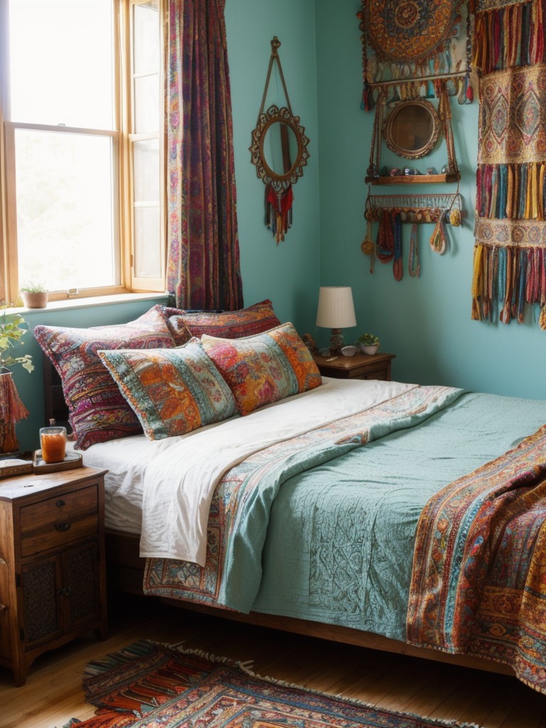 bohemian-bedroom-ideas-eclectic-patterns-vibrant-colors-assortment-textures-creating-free-spirited-relaxed-atmosphere