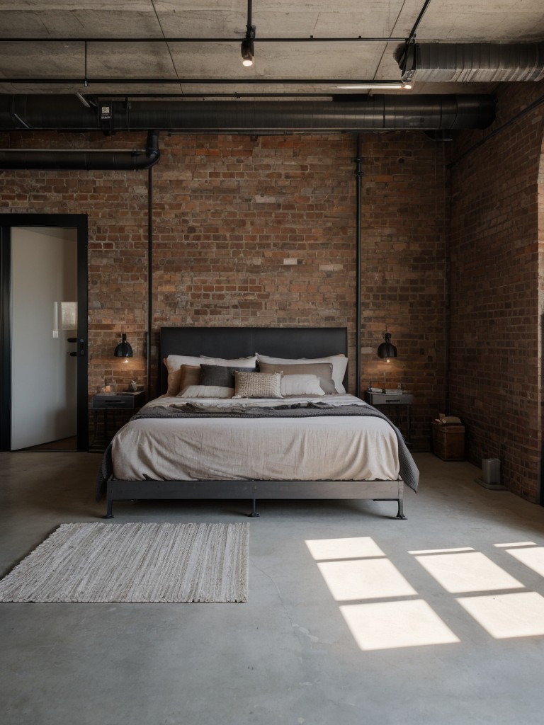 industrial-bedroom-ideas-exposed-bricks-metal-accents-neutral-tones-achieving-modern-urban-aesthetic