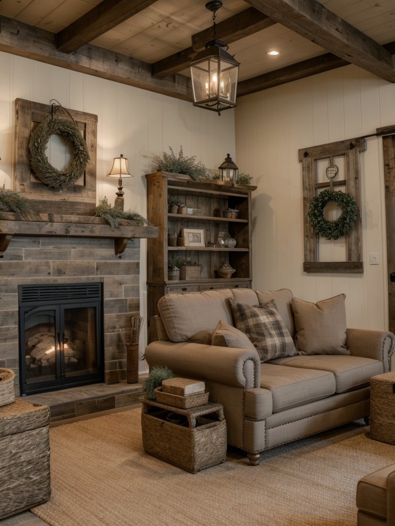 create-cozy-lounge-area-vintage-furniture-rustic-accents-like-hay-bales-lanterns