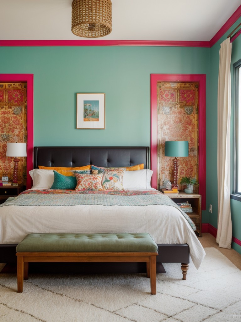 eclectic-bedroom-ideas-mix-different-design-styles-vibrant-colors-unexpected-decor-elements