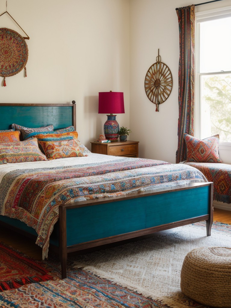 bohemian-bedroom-ideas-vibrant-colors-patterns-eclectic-decor-relaxed-free-spirited-vibe