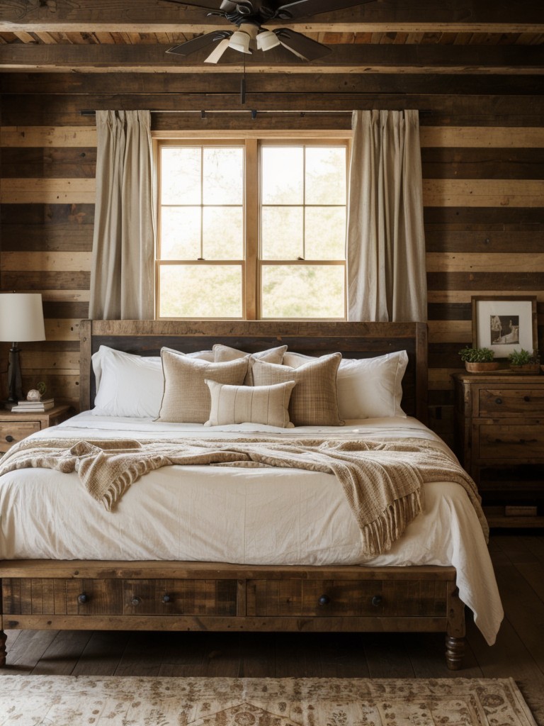 rustic-farmhouse-bedroom-ideas-reclaimed-wood-furniture-cozy-textiles-cozy-fireplace