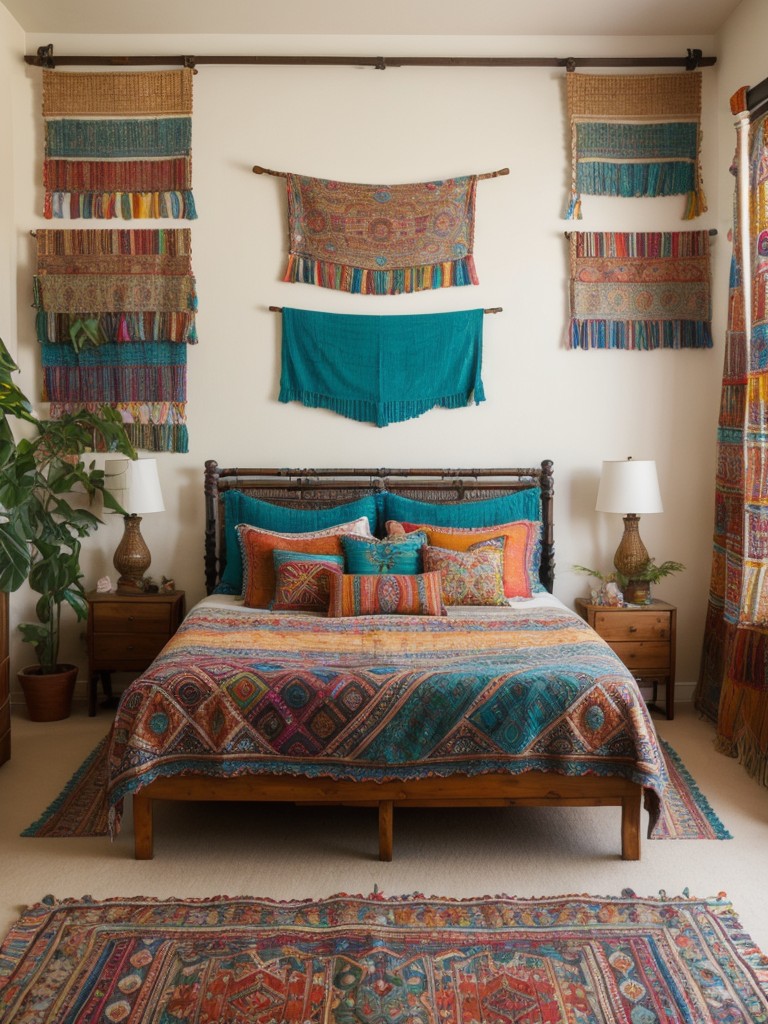 boho-chic-bedroom-ideas-vibrant-colors-mix-patterns-eclectic-accessories-creating-free-spirited-bohemian-atmosphere