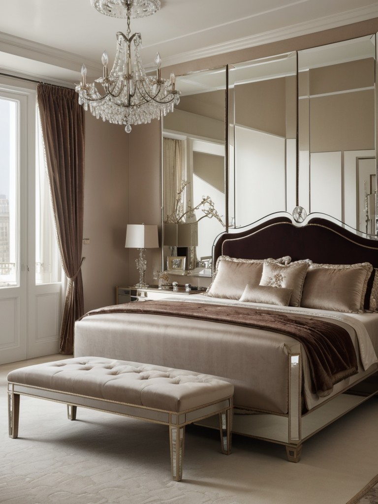 glamorous-bedroom-ideas-touch-luxury-incorporating-velvet-upholstery-mirrored-furniture-crystal-chandeliers