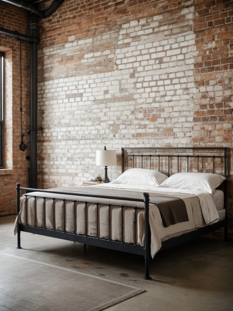 industrial-bedroom-ideas-raw-unfinished-look-exposed-brick-walls-edgy-decor-featuring-metal-bed-frame-salvaged-wood-furniture