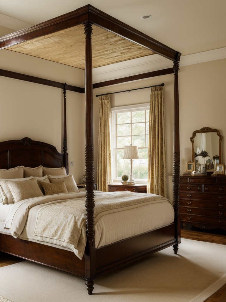 traditional-bedroom-ideas-timeless-classic-design-rich-colors-ornate-furniture-showcasing-four-poster-bed-antique-bedside-tables
