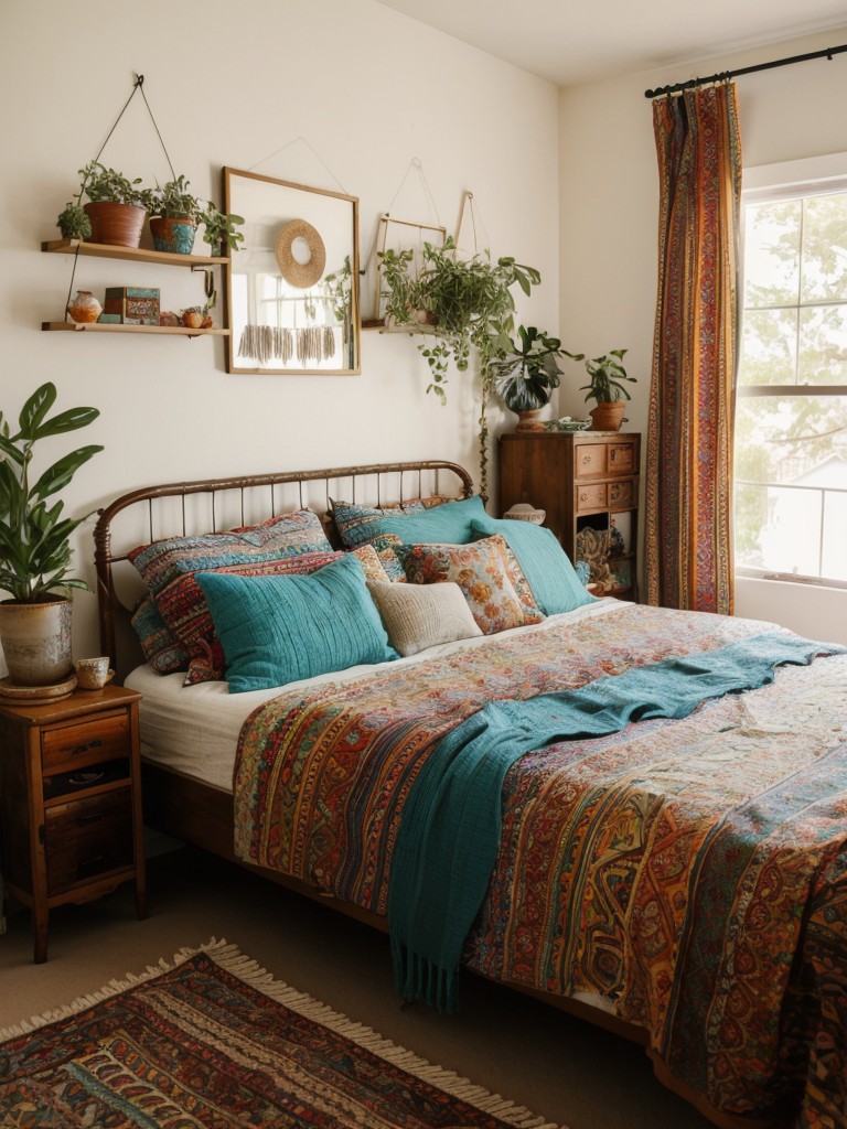 bohemian-bedroom-ideas-eclectic-decor-colorful-textiles-mix-vintage-handmade-pieces-free-spirited-vibe