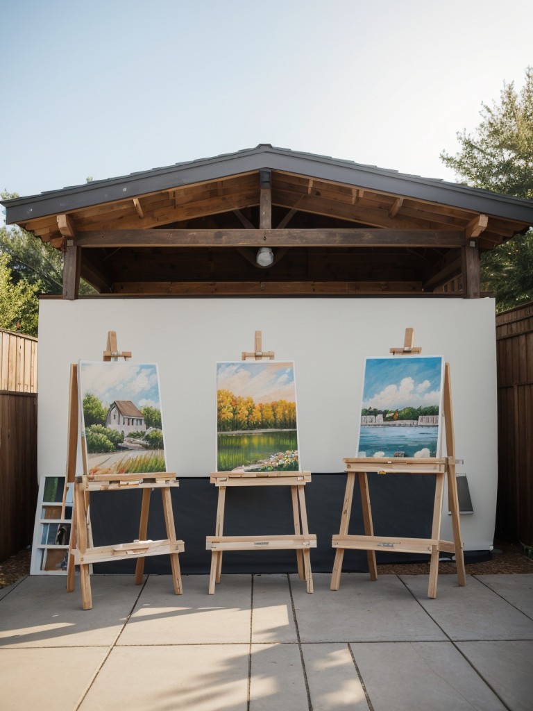 set-up-outdoor-art-station-easels-paints-chalk-creative-expression
