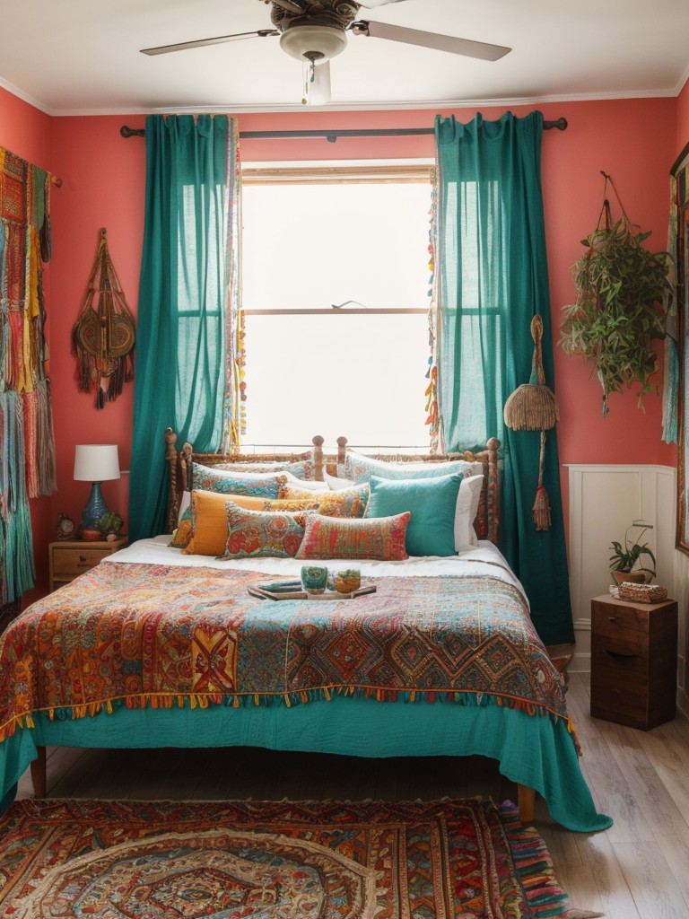 boho-chic-bedroom-ideas-vibrant-colors-eclectic-patterns-mix-textures-free-spirited-bohemian-look