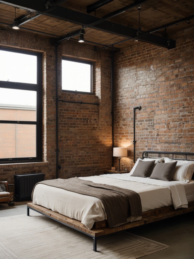 industrial-bedroom-ideas-exposed-brick-walls-metal-finishes-reclaimed-wood-furniture-rugged-urban-look