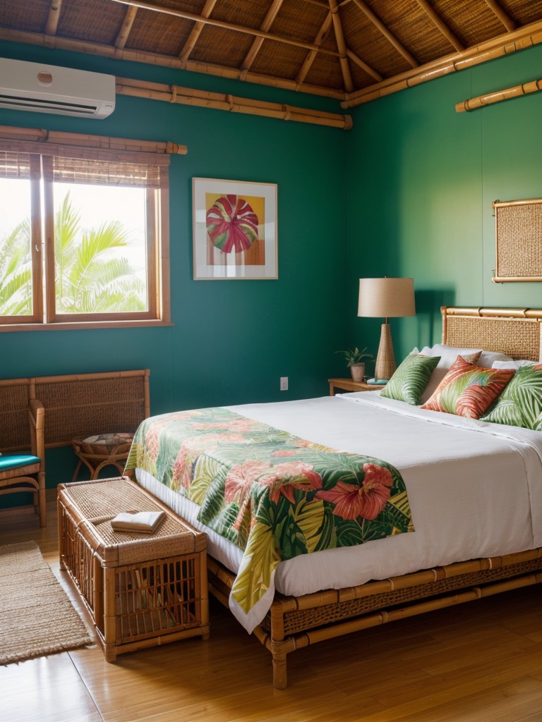 tropical-bedroom-ideas-vibrant-colors-tropical-prints-natural-materials-like-bamboo-rattan-tropical-getaway-vibe