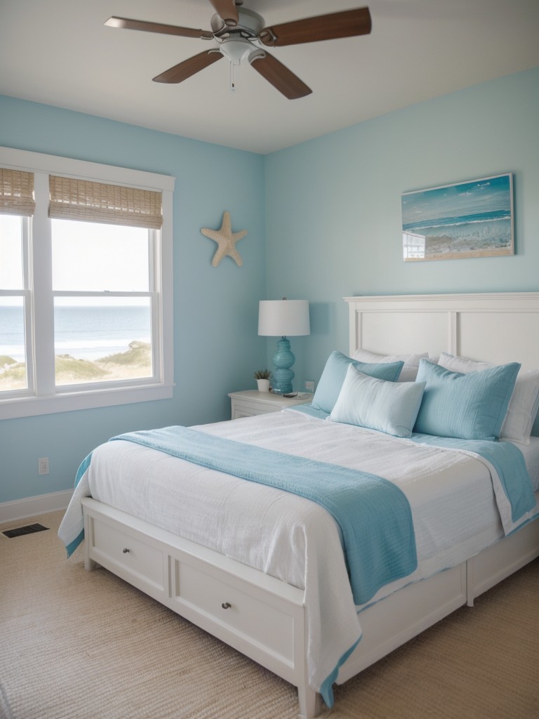 coastal-bedroom-ideas-beachy-vibe-incorporating-seashell-decor-light-blue-tones-reminiscent-ocean