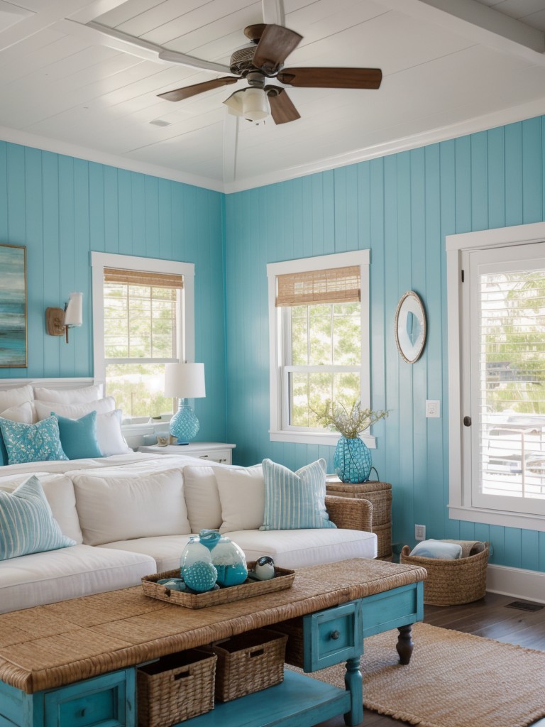 incorporating-hues-blue-turquoise-natural-textures-like-rattan-driftwood-seashell-accents-touch-coastal-charm