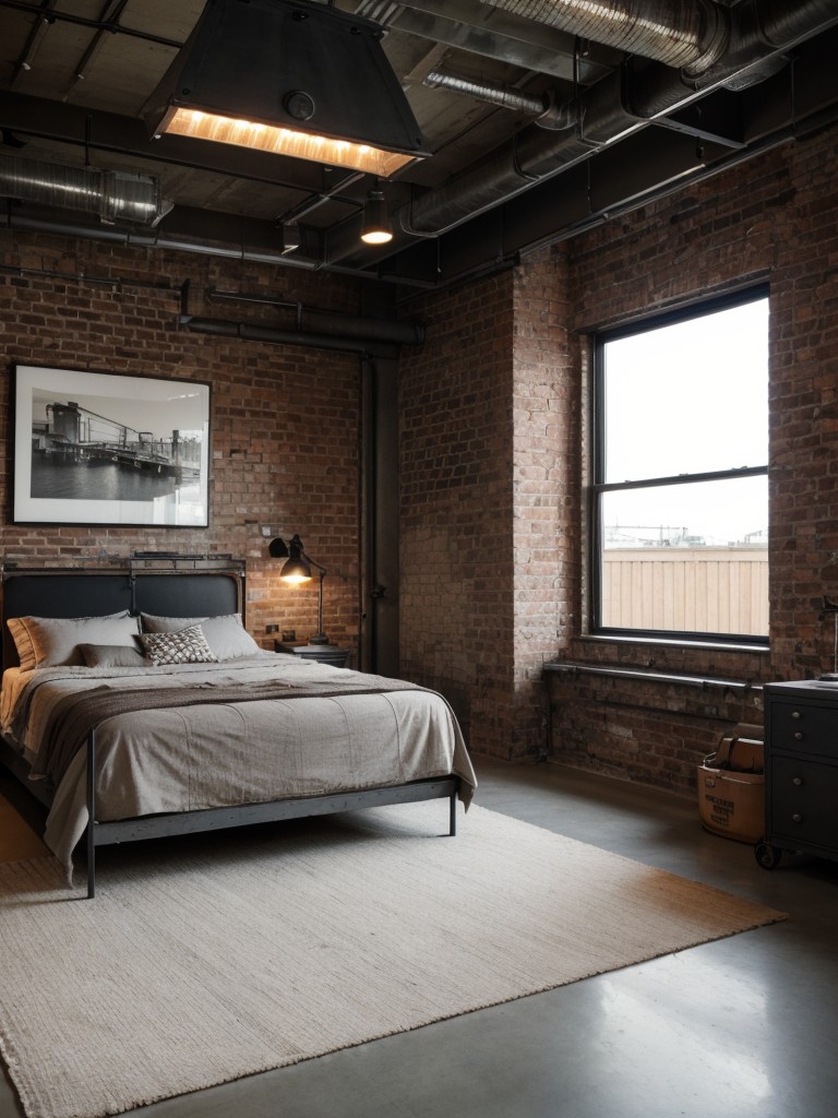 industrial-bedroom-ideas-urban-edgy-feel-using-materials-like-exposed-brick-concrete-metal-combined-neutral-colors-vintage-inspired-light-fixtures-sal