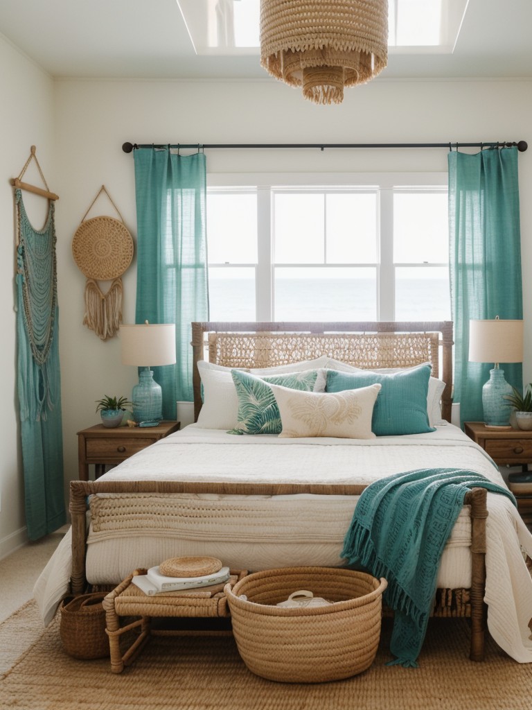 beachy-boho-bedroom-ideas-combining-bohemian-coastal-elements-using-natural-materials-macrame-accents-tropical-prints