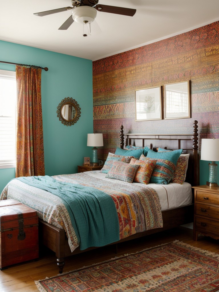 bohemian-bedroom-ideas-eclectic-mix-patterns-textures-vibrant-colors-lively-free-spirited-vibe