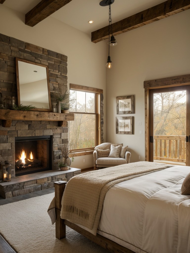 rustic-bedroom-ideas-incorporating-natural-elements-such-wooden-beams-stone-accents-cozy-fireplace-warm-inviting-atmosphere