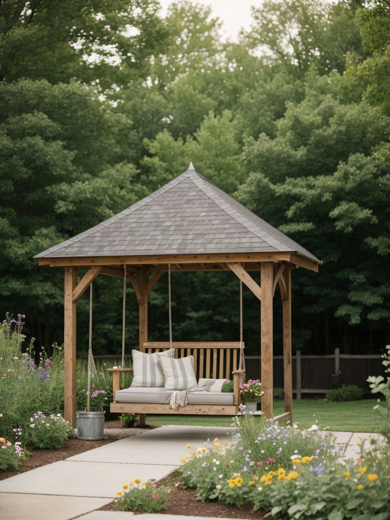 cottage-style-backyard-designs-flower-garden-wooden-swing-charming-picnic-area-whimsical-retreat