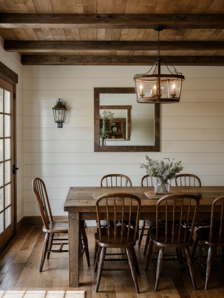 farmhouse-dining-room-ideas-rustic-wooden-furniture-vintage-accents-shiplap-walls-evoking-charming-nostalgic-ambiance