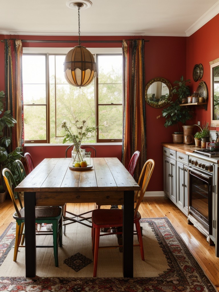 bohemian-dining-room-ideas-eclectic-furniture-bold-colors-eclectic-decor-elements