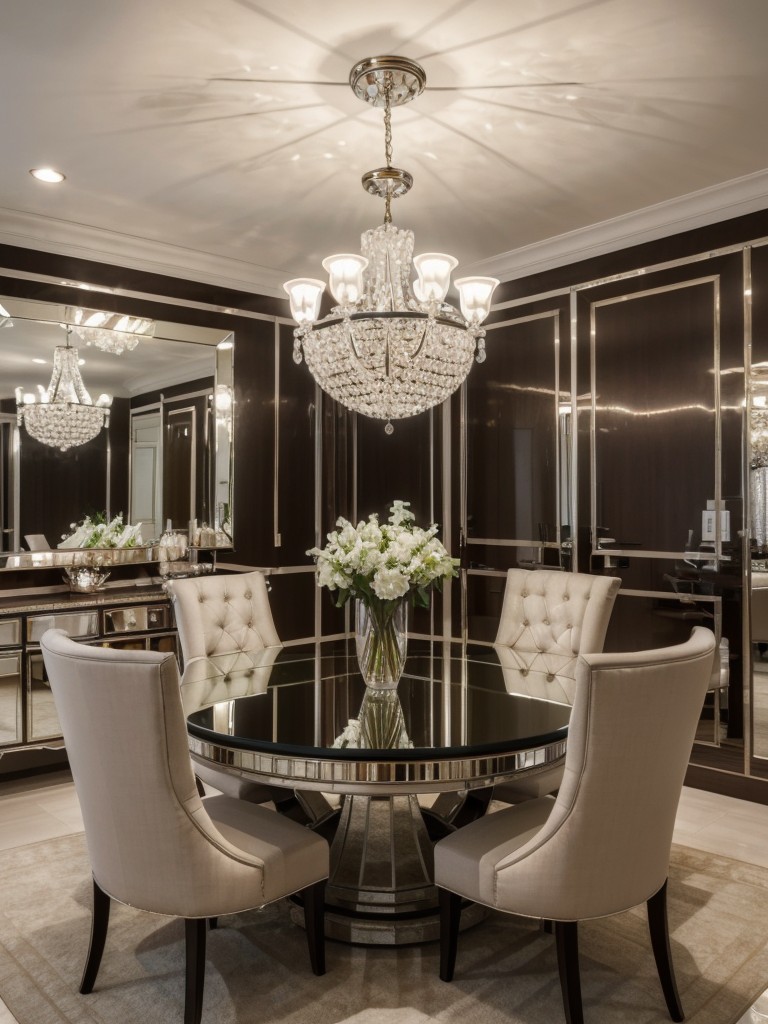 glamorous-dining-room-ideas-crystal-chandeliers-luxurious-fabrics-mirrored-accents