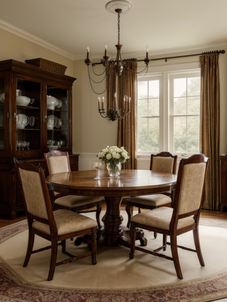 traditional-dining-room-ideas-classic-timeless-look-incorporating-antique-furniture-traditional-patterns-rich-colors