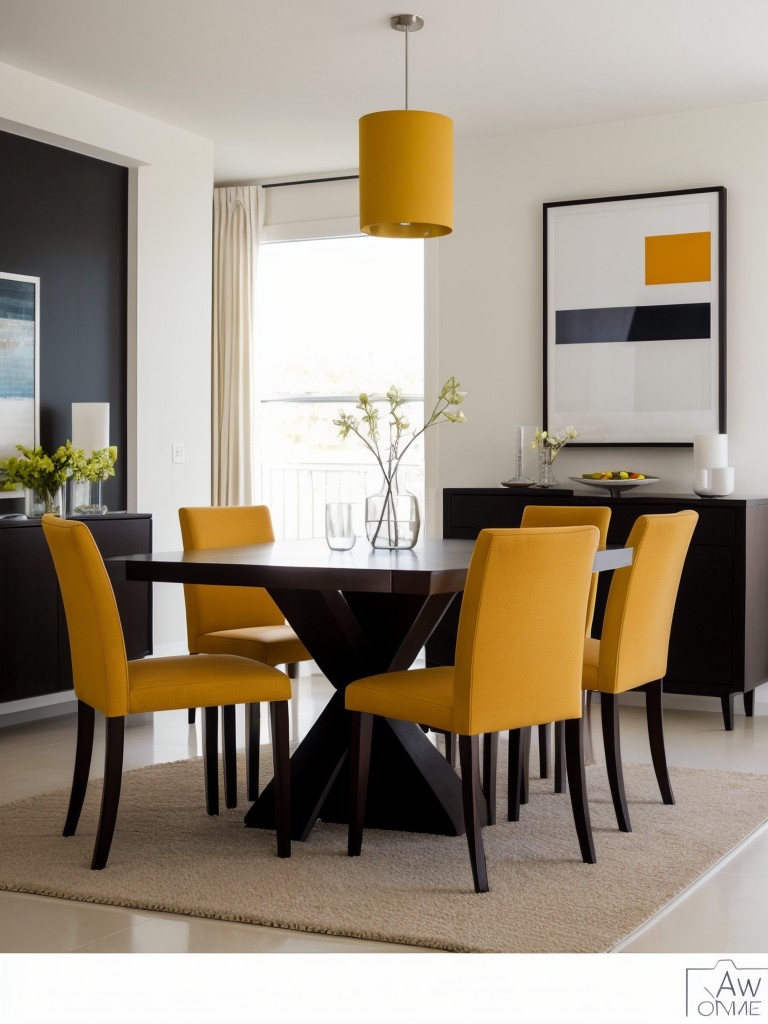 contemporary-dining-room-ideas-featuring-minimalist-design-sleek-furniture-bold-pops-color-form-artwork-accent-chairs