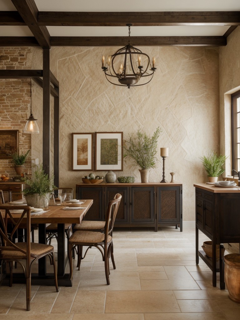 mediterranean-inspired-dining-room-design-textured-walls-wrought-iron-accents-warm-earthy-tones