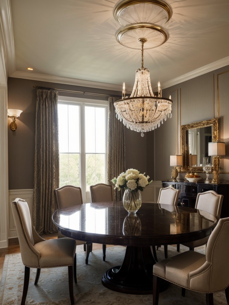 glamorous-dining-room-ideas-luxurious-fabrics-dramatic-lighting-opulent-finishes-touch-elegance