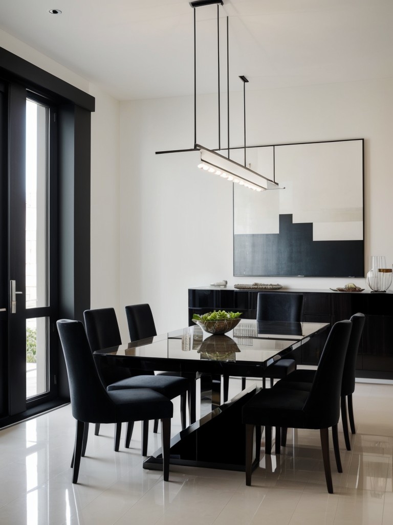 contemporary-dining-room-ideas-sleek-sophisticated-design-using-statement-art-pieces-modern-lighting-fixtures-minimalist-furniture