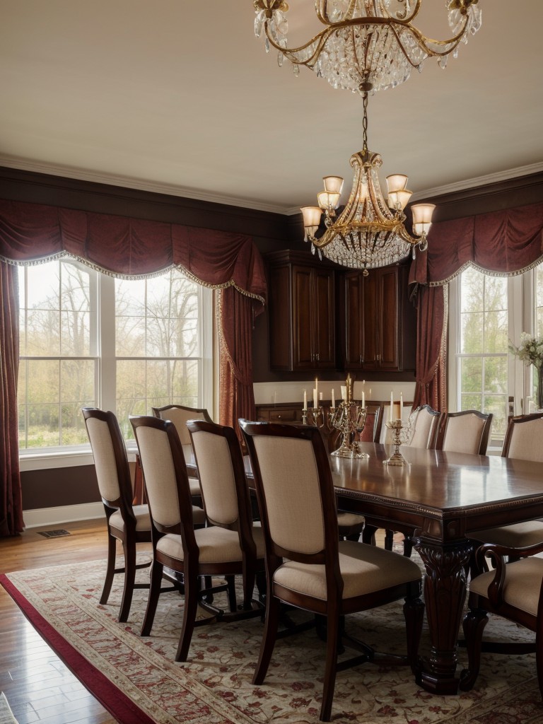 traditional-dining-room-ideas-elegant-furniture-rich-color-scheme-formal-accents-like-chandeliers-drapes-classic-sophisticated-setting