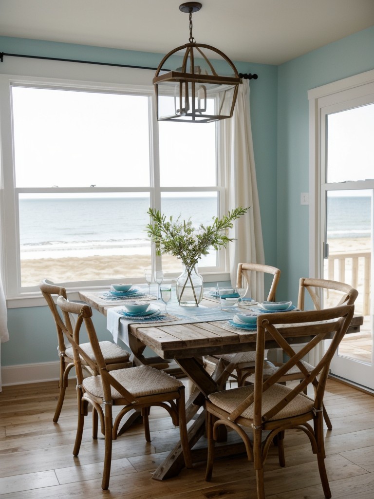 coastal-dining-room-ideas-inspired-beach-sea-featuring-light-airy-colors-natural-textures-nautical-elements-like-driftwood-accents-seashell-decor