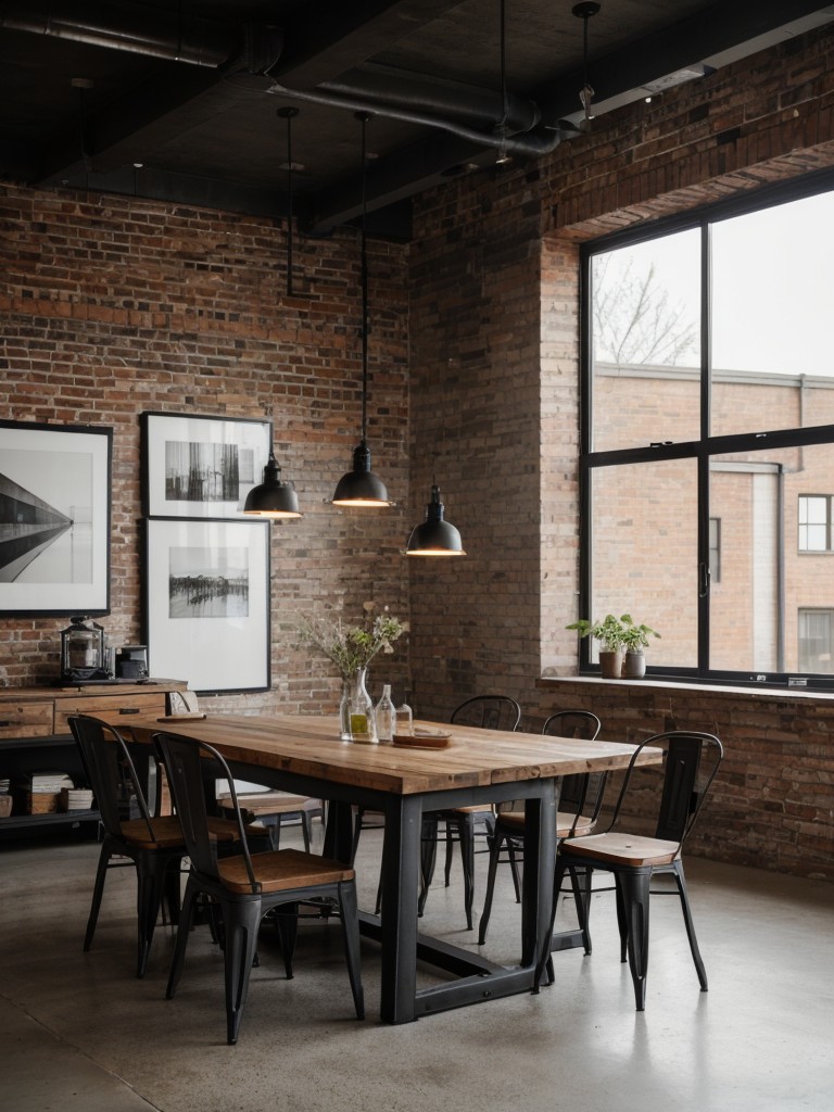 industrial-dining-room-ideas-exposed-brick-walls-raw-materials-edgy-minimalist-decor