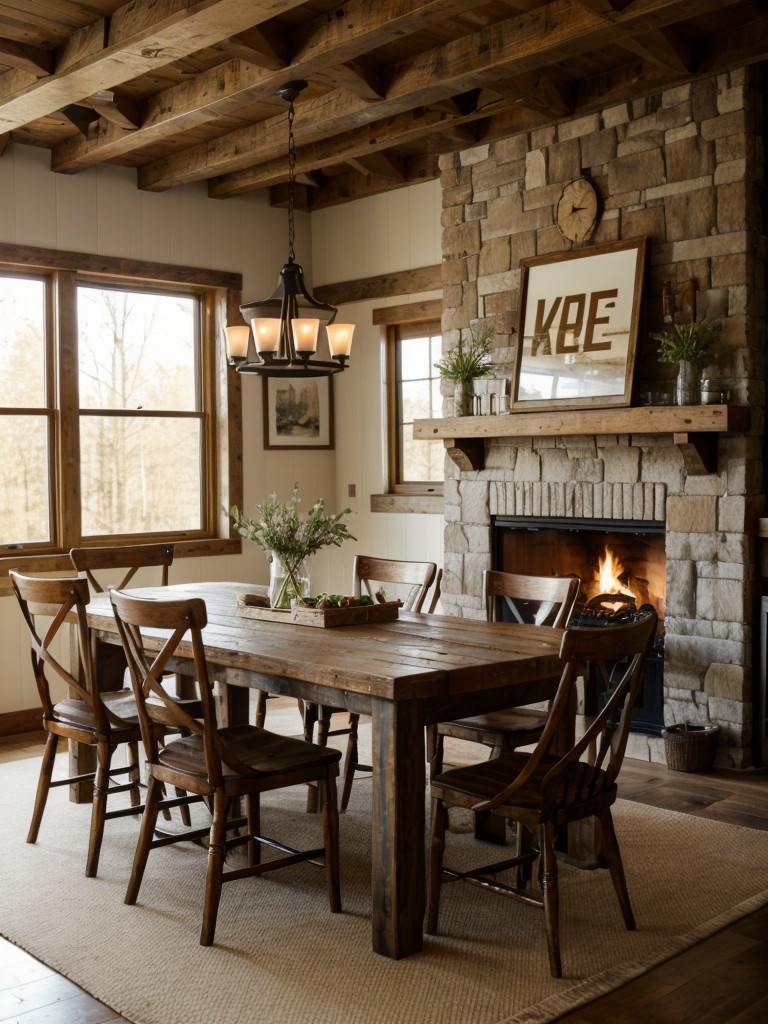 rustic-dining-room-ideas-reclaimed-wood-furniture-cozy-fireplace-inviting-farmhouse-inspired-decor