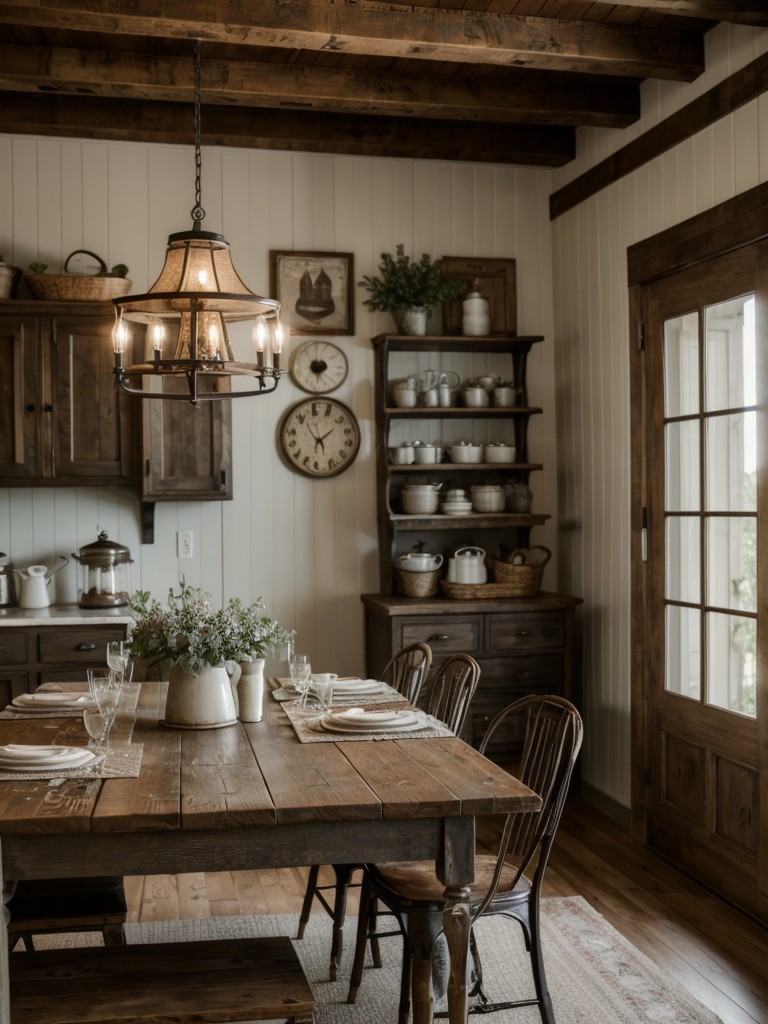 farmhouse-dining-room-ideas-distressed-furniture-vintage-accessories-farmhouse-inspired-lighting-rustic-cozy-vibe