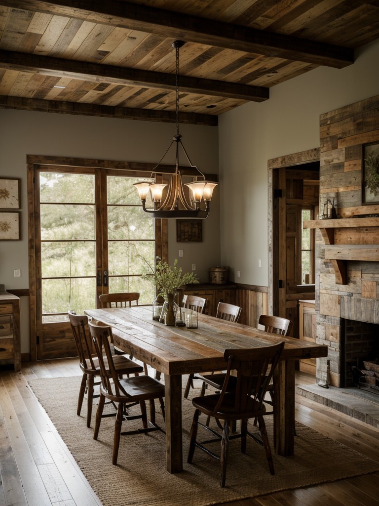 rustic-dining-room-ideas-reclaimed-wood-furniture-vintage-accents-earthy-color-palette-cozy-inviting-atmosphere
