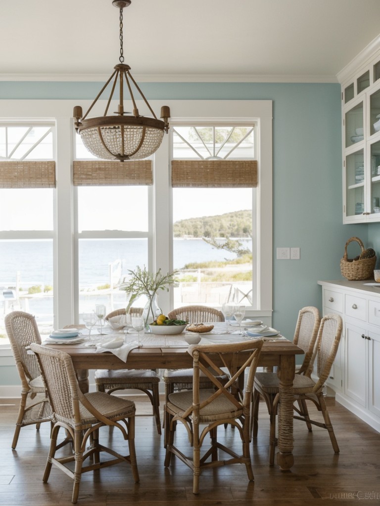 coastal-inspired-dining-room-light-airy-colors-natural-textures-nautical-elements-like-seashells-driftwood