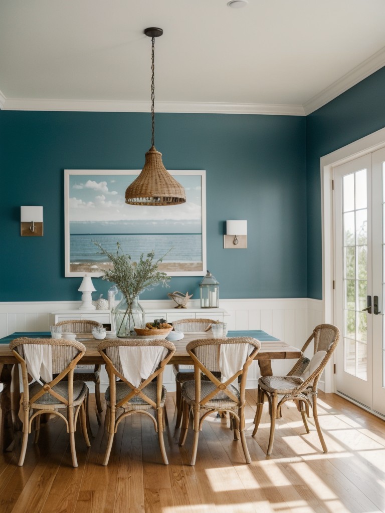coastal-dining-room-ideas-nautical-decor-light-airy-color-scheme-natural-elements-like-seashells-driftwood-beachy-relaxed-vibe