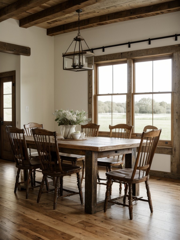 farmhouse-dining-room-ideas-reclaimed-wood-furniture-antique-decor-soft-neutral-tones-capturing-rustic-cozy-country-charm