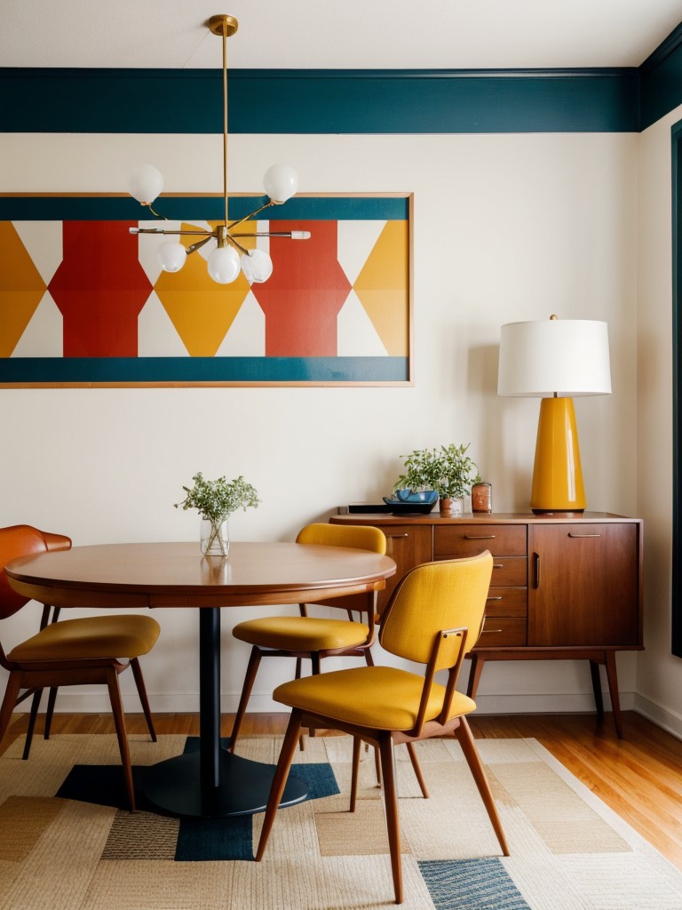 mid-century-modern-dining-room-ideas-retro-furniture-bold-geometric-patterns-vibrant-colors-stylish-nostalgic-ambiance
