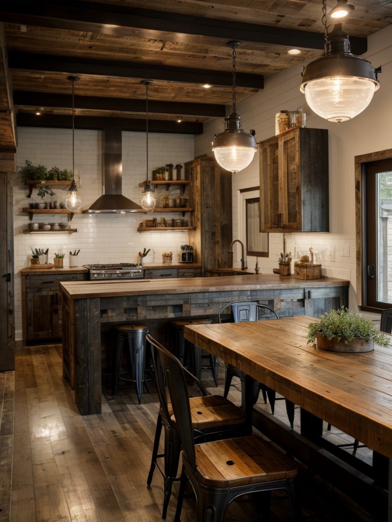 rustic-industrial-dining-room-ideas-reclaimed-wood-furniture-exposed-metal-accents-vintage-lighting-fixtures