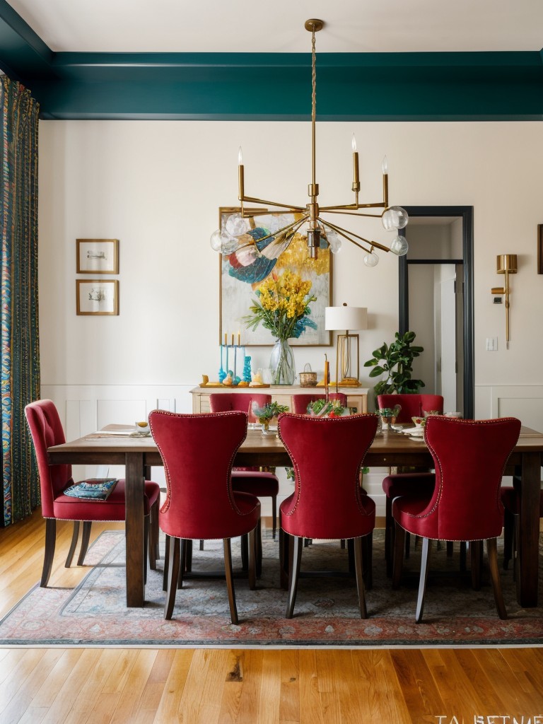 eclectic-dining-room-ideas-mix-different-design-styles-bold-colors-unique-decorative-pieces