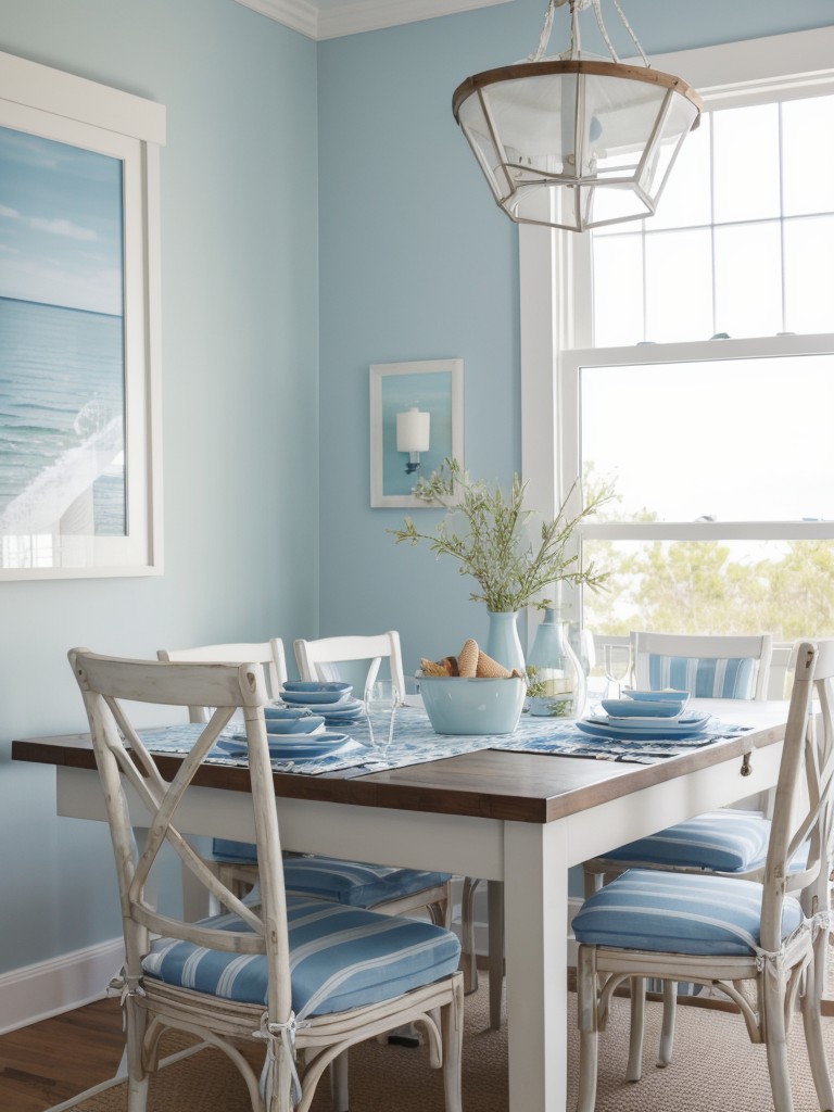 coastal-dining-room-ideas-light-blue-white-color-scheme-nautical-decor-accents-beach-inspired-prints