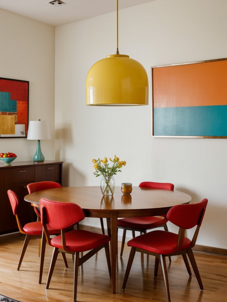 mid-century-modern-dining-room-ideas-retro-furniture-statement-lighting-bold-pops-color