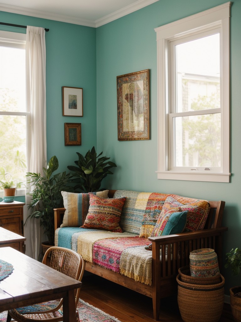 bohemian-dining-room-ideas-eclectic-mix-furniture-colorful-textiles-free-spirited-relaxed-atmosphere