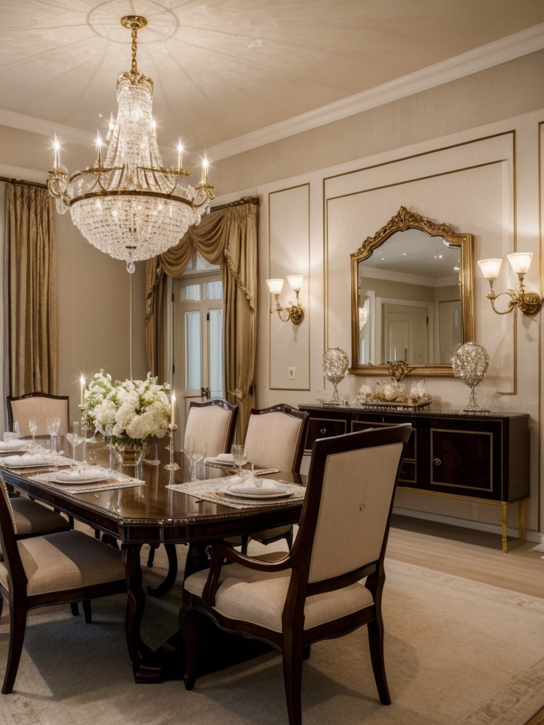 glamorous-dining-room-ideas-luxurious-fabrics-sparkling-chandeliers-touch-hollywood-opulence