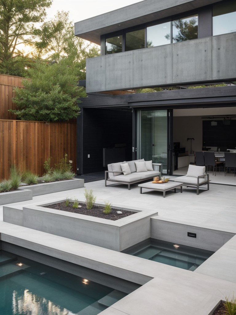 contemporary-backyard-ideas-minimalist-design-elements-such-concrete-pavers-geometric-planters-sleek-outdoor-furniture