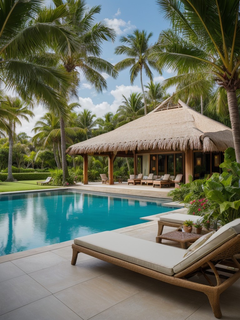 tropical-backyard-ideas-reminiscent-vacation-getaway-featuring-palm-trees-thatched-roof-gazebo-hammock-ultimate-relaxation