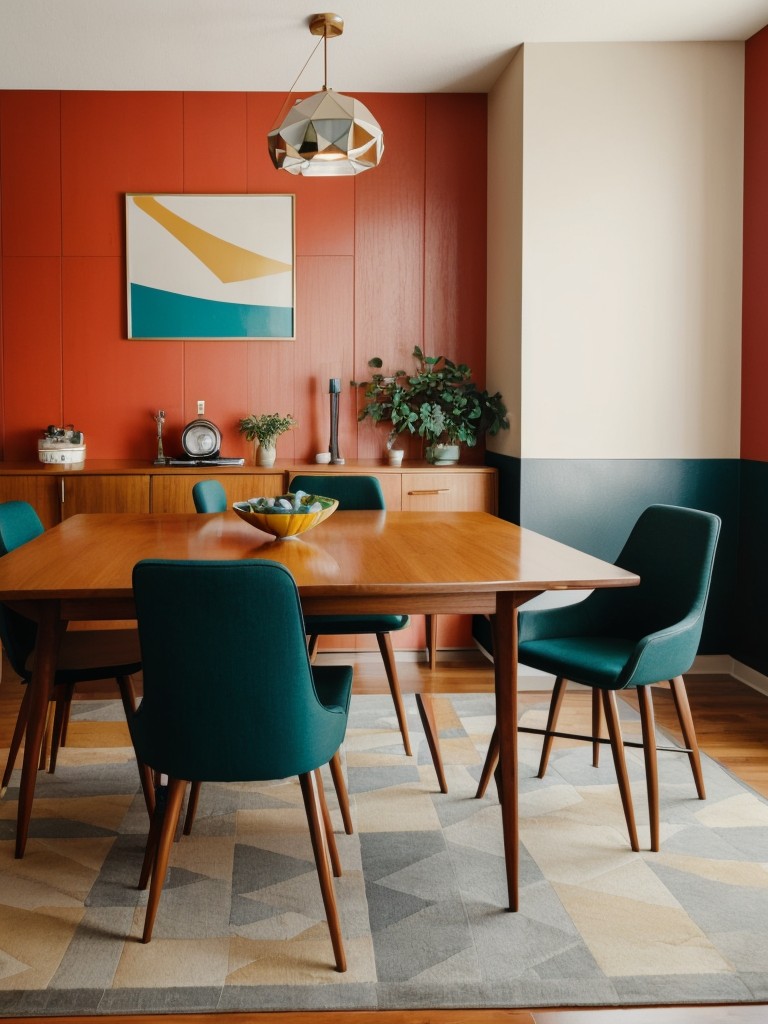 mid-century-modern-dining-room-ideas-retro-furniture-geometric-patterns-bold-colors-nostalgic-vibrant-atmosphere